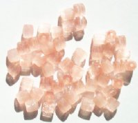 50 6x6mm Ornelia Cut Satin Pink Glass Beads